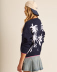 BRANDON PALM TREE EMBROIDERED PULLOVER