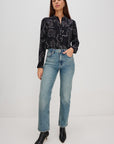 KATE JAGUARS SILK LONG SLEEVE SHIRT
