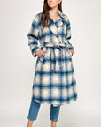 PLAID BELTED COAT
