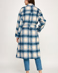PLAID BELTED COAT
