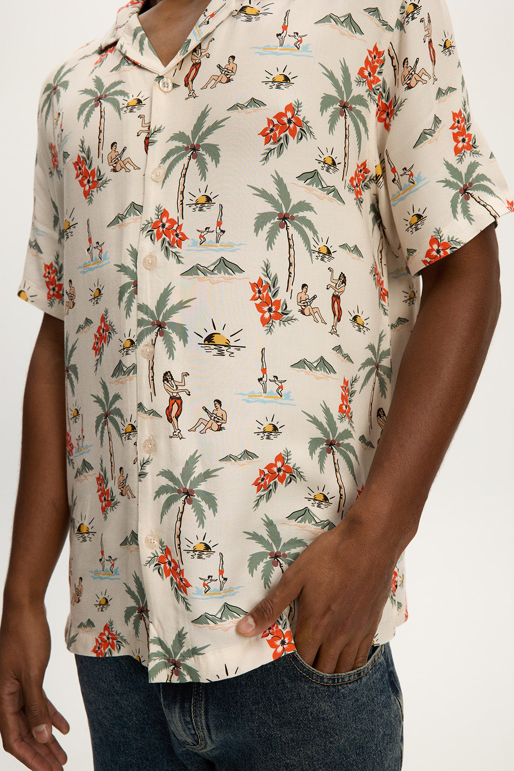 HAWAII AOP BOXY BEACH SHIRT