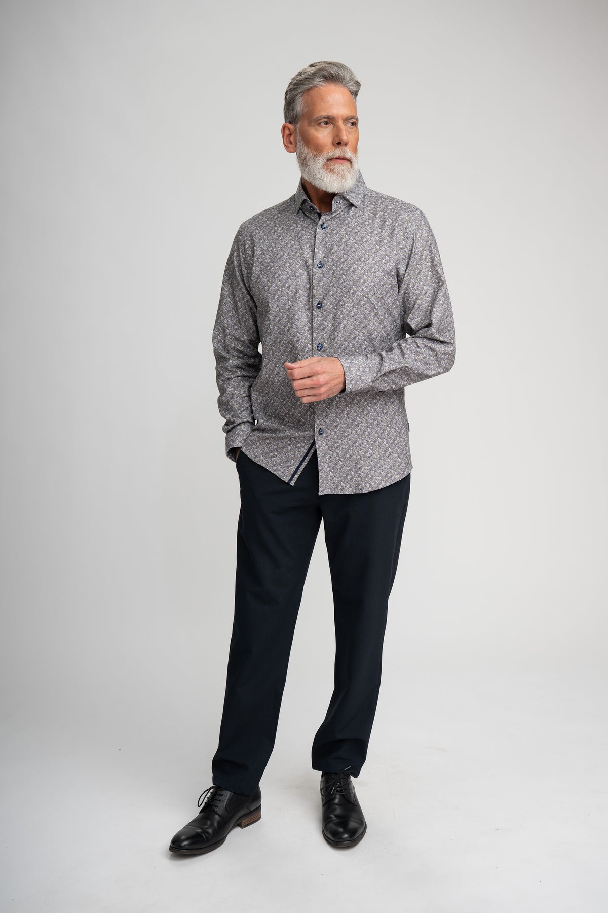 LEAVES PRINT TWILL SHIRT