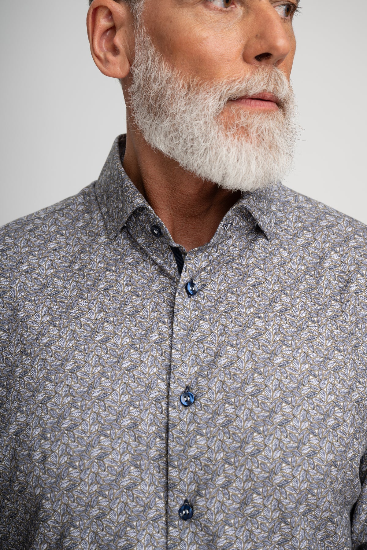 LEAVES PRINT TWILL SHIRT