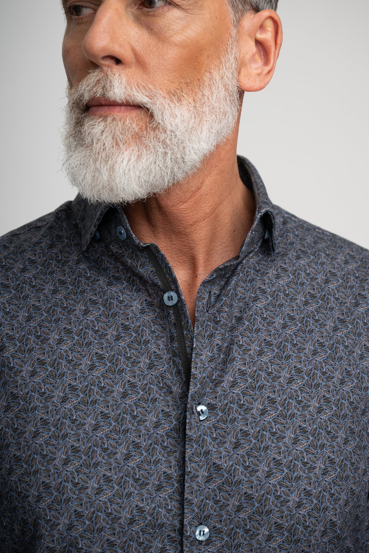 LEAVES PRINT TWILL SHIRT