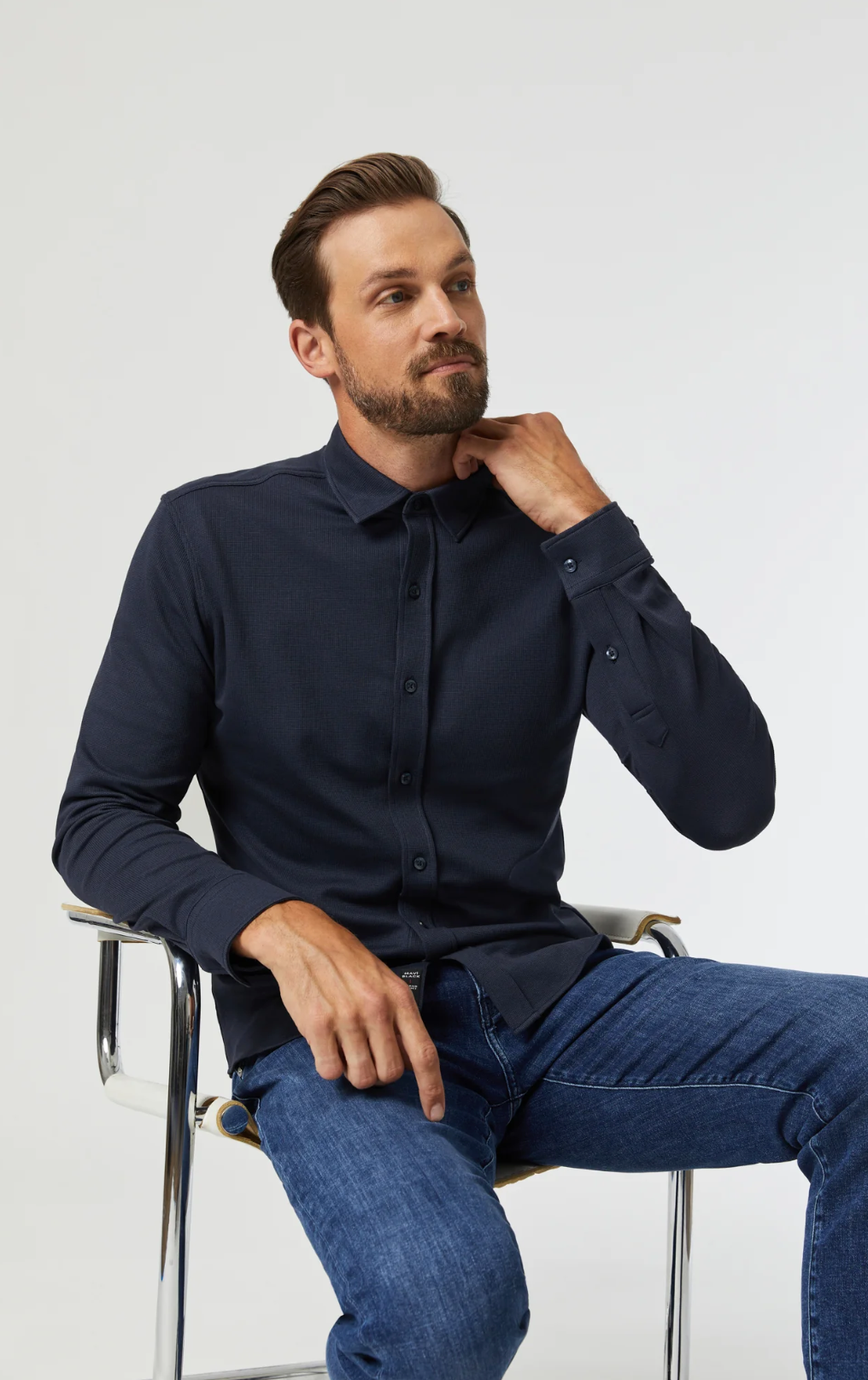 LONG SLEEVE KNIT SHIRT