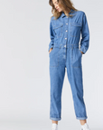 IDA LIGHT BLUE DENIM LONG SLEEVE JUMPSUIT