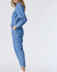 IDA LIGHT BLUE DENIM LONG SLEEVE JUMPSUIT