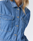 IDA LIGHT BLUE DENIM LONG SLEEVE JUMPSUIT