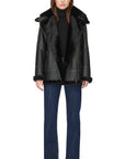 MARTINA SILKY NAPPA SHEARLING JACKET WITH HOOD