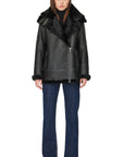 MARTINA SILKY NAPPA SHEARLING JACKET WITH HOOD