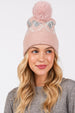 ARGYLE TOQUE WITH FAUX FUR POMPOM