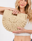 TOP HANDLE STRAW HANDBAG