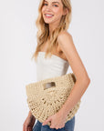 TOP HANDLE STRAW HANDBAG