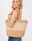 BRAIDED PANEL TOTE BAG