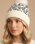 LEOPARD POMPOM TOQUE