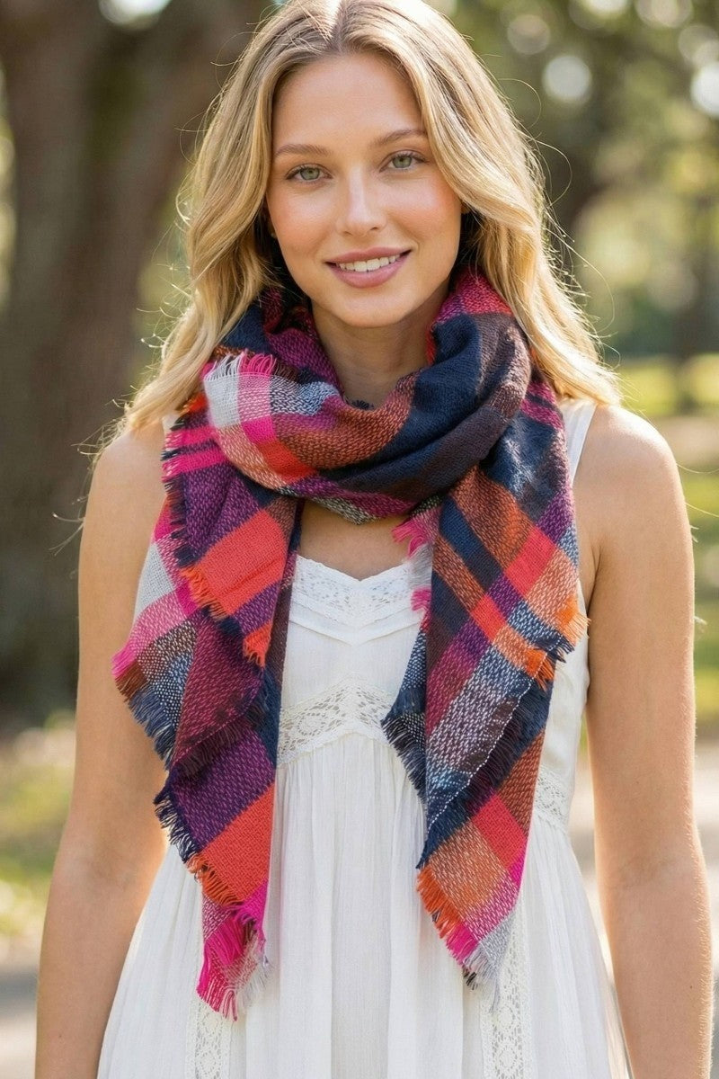 PLAID BLANKET SCARF