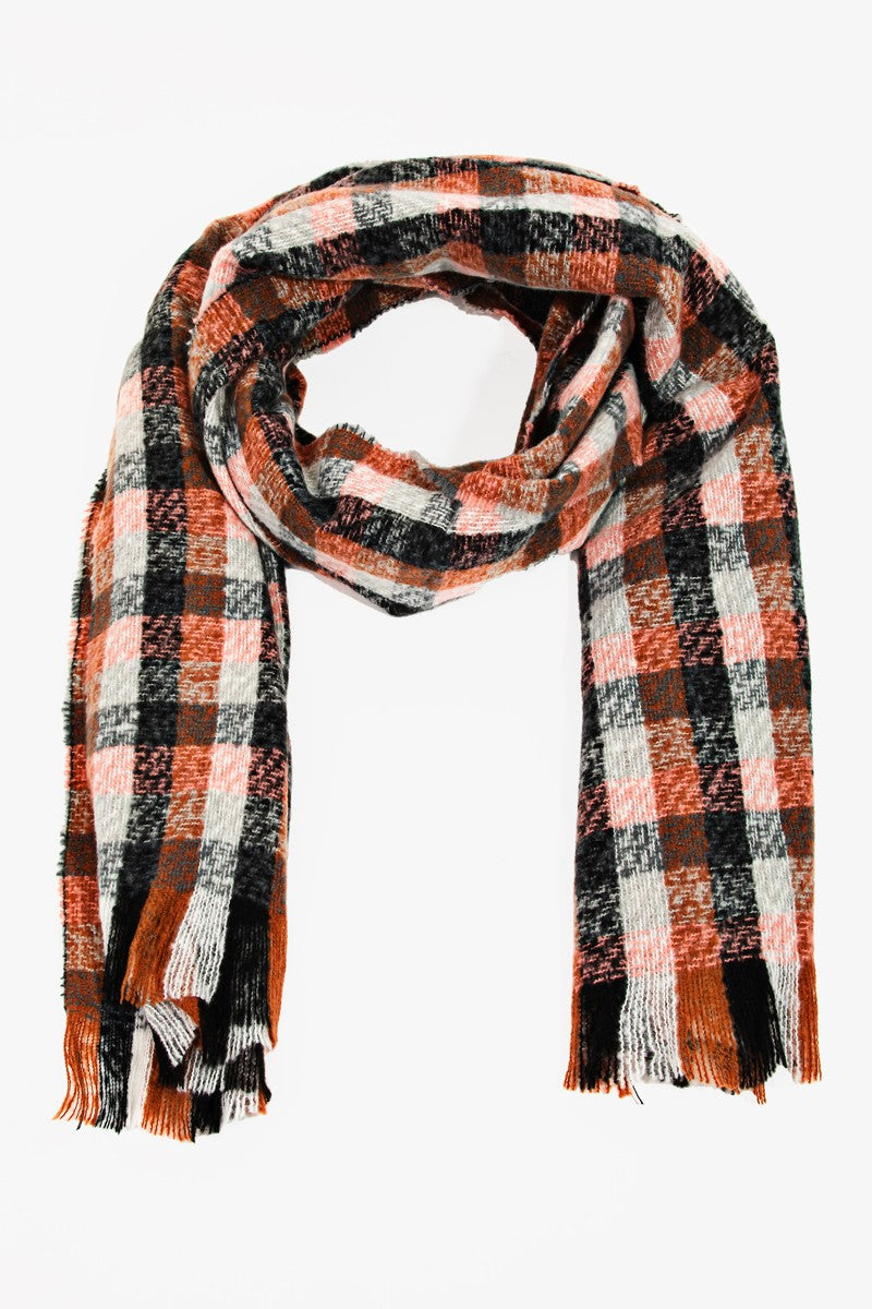BASKETWEAVE PLAID SCARF
