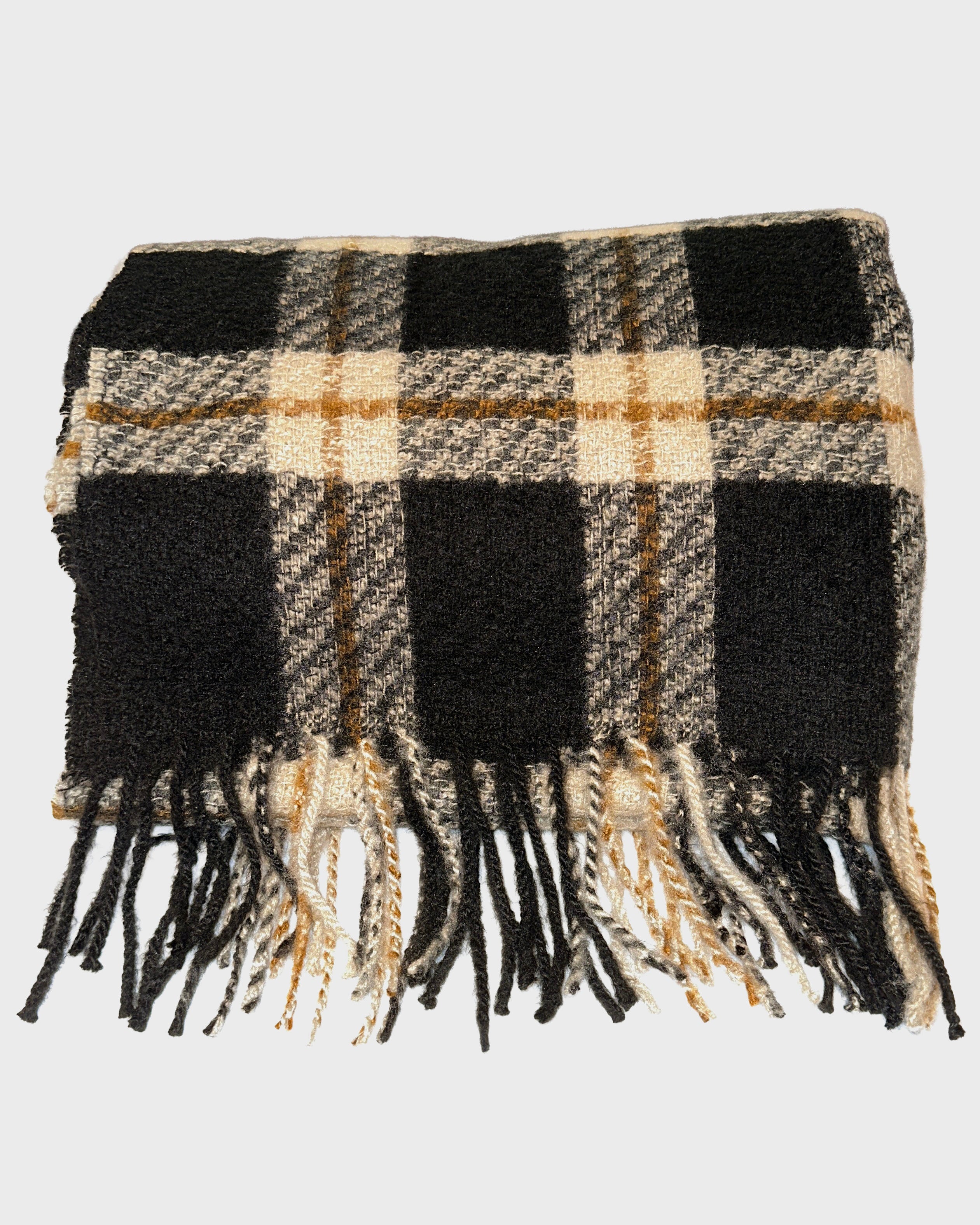 LOOSE WEAVE PLAID SCARF