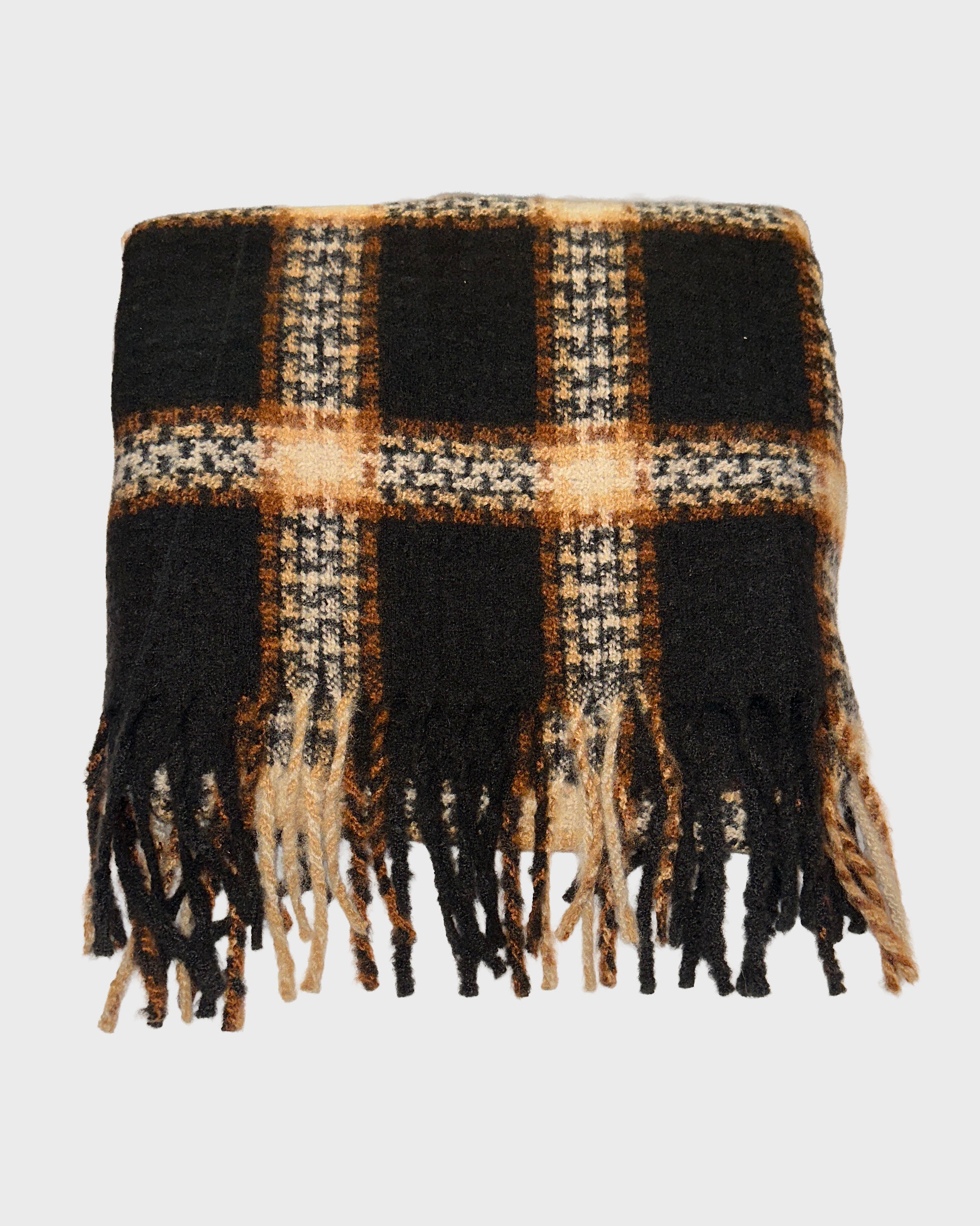 TEXTURED PLAID SCARF