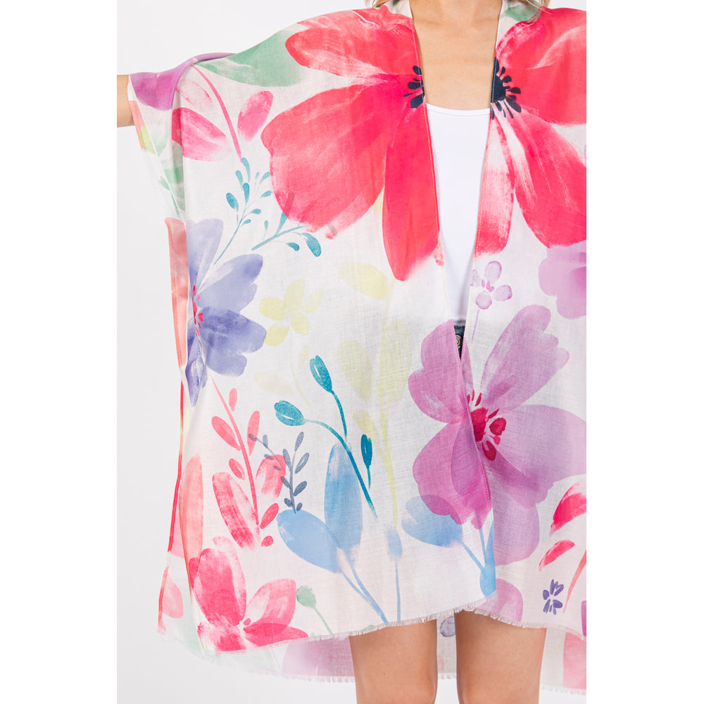 WATERCOLOUR FLORAL OPEN WRAP