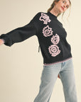 EMBROIDERED FLOWERS SWEATER