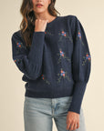 FLORAL EMBROIDERY SWEATER