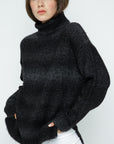 OMBRE STRIPE TURTLENECK SWEATER