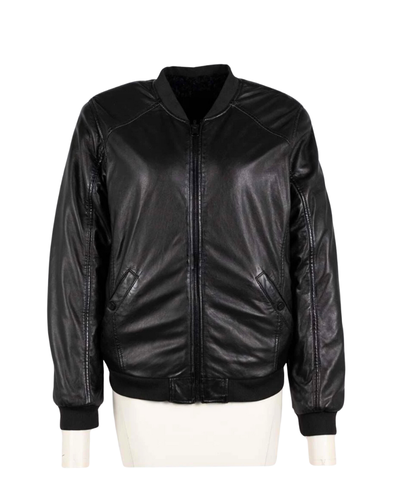 DILAY REVERSIBLE LEATHER BOMBER JACKET