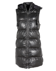 VEO LONG LEATHER PUFFER VEST