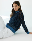 INKED CHUNKY MESH CREW SWEATER