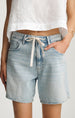 NELLA BLEACHED LINEN DENIM SHORTS