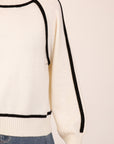 CONTRAST TRIM SWEATER