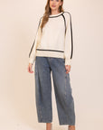 CONTRAST TRIM SWEATER