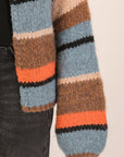 MIXED STRIPE OPEN CARDIGAN