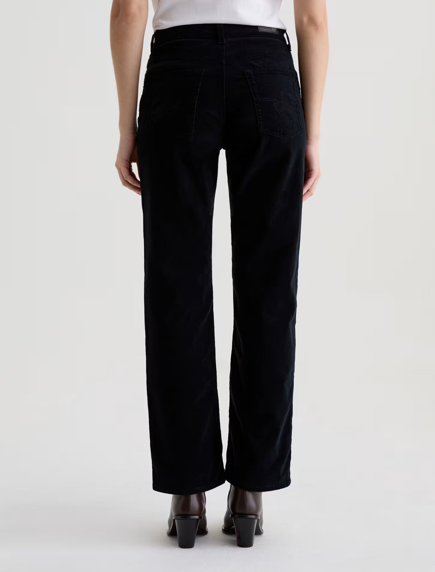 BRINLEY CORDUROY MID-RISE STRAIGHT IN SUPER BLACK