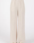 LINEN BLEND PATCH POCKET PANT