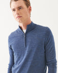 14GG MERINO 1/4 ZIP MOCK NECK SWEATER