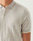 SHORT SLEEVE TIPPED BUTTON POLO SWEATER