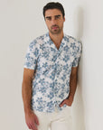 SHORT SLEEVE TROPICAL FLORAL CAMP COLLAR SHIRT
