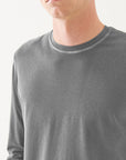 LONG SLEEVE PIMA COTTON VINTAGE WASH CREW NECK TEE