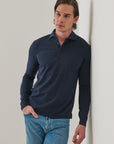 LONG SLEEVE ICONIC PIMA COTTON STRETCH POLO