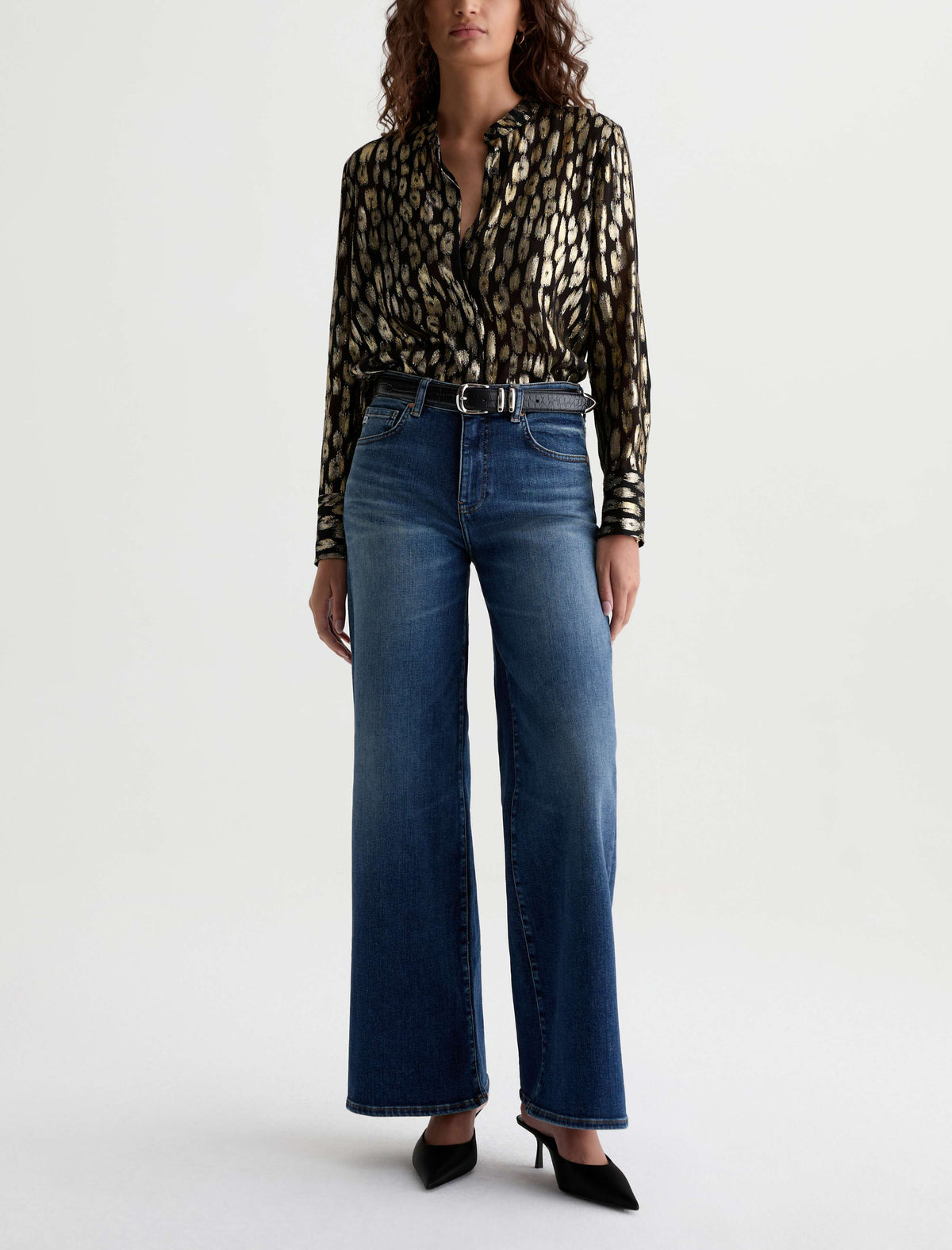 SAIGE MID-RISE WIDE LEG IN 14 YEARS BLUEGRASS