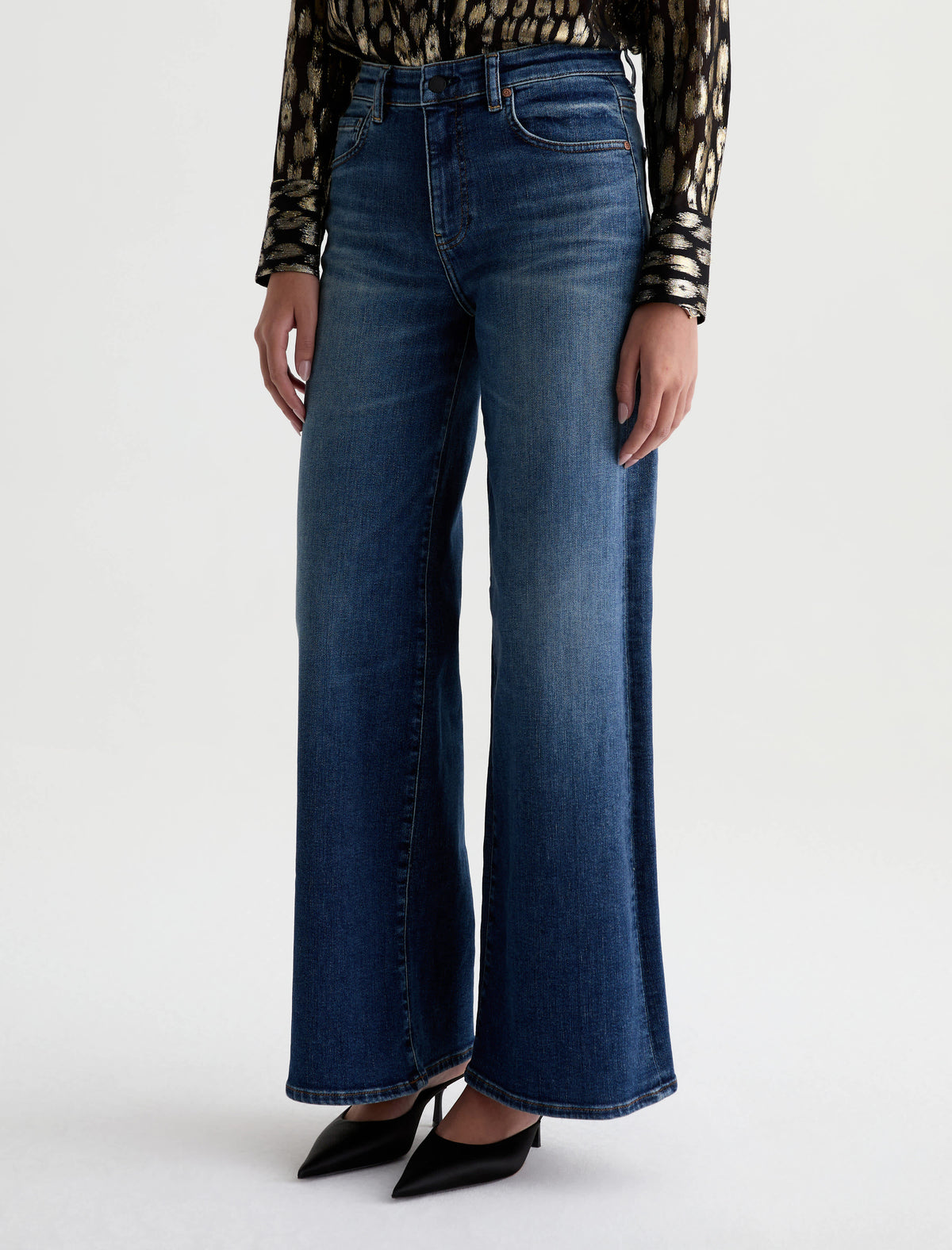 SAIGE MID-RISE WIDE LEG IN 14 YEARS BLUEGRASS
