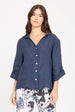 V-NECK LINEN BLOUSE