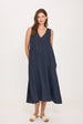 MIDI LINEN SLEEVELESS DRESS