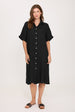 SHORT SLEEVE LINEN BLOUSE DRESS