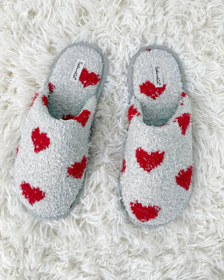 HEARTS COZY SLIPPER SLIDE