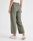 splendid angie pant in vintage olive, angled rear view