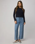 ANIGE INDIGO CROP WIDE LEG PANT