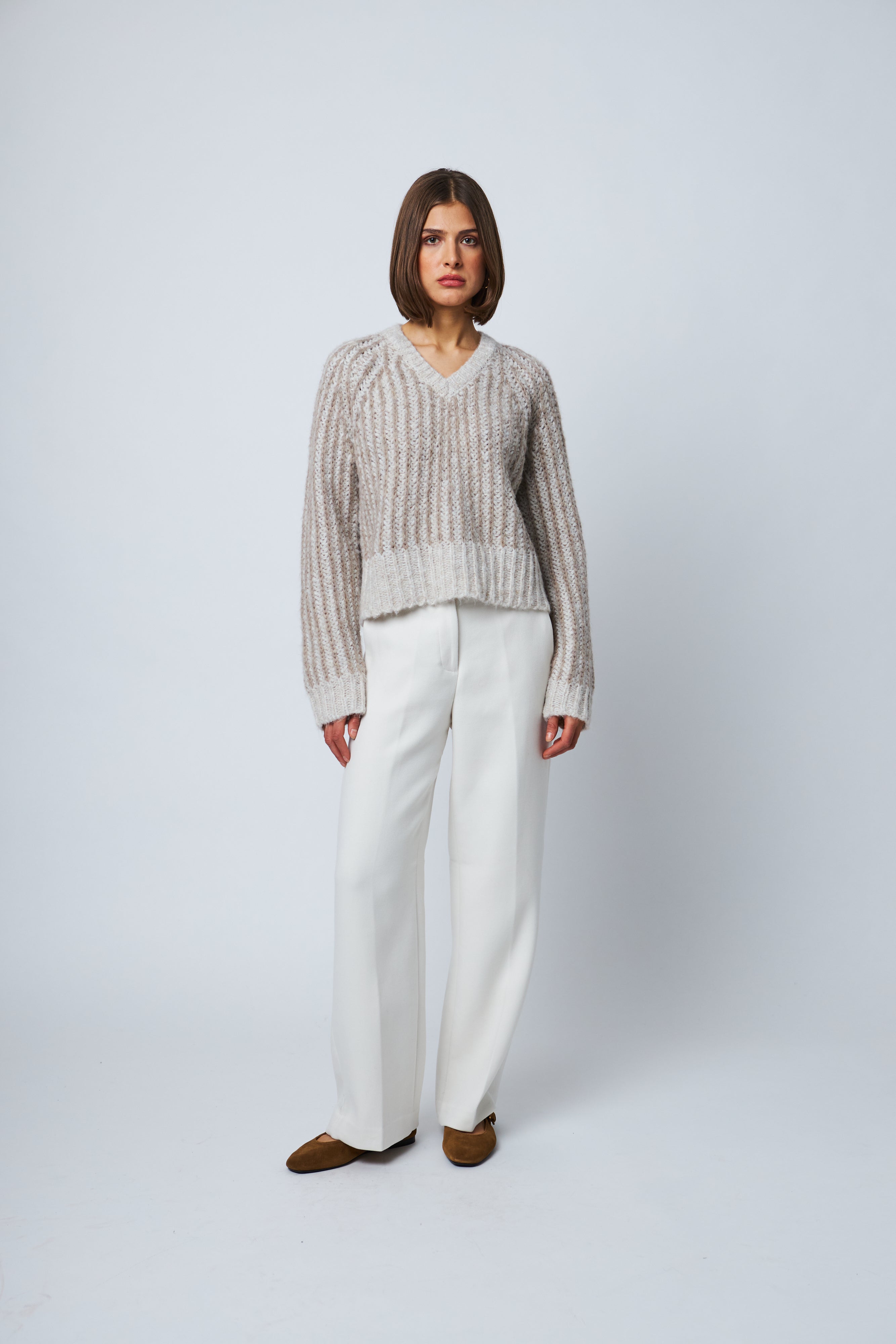 *COMING SOON* SYBIL VERTICAL STRIPE V-NECK SWEATER